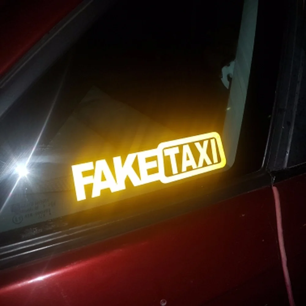 Car Funny FAKE TAXI JDM Reflective Sticker Auto Accessories for Peugeot 206 207 306 307 508 106 107 108 2008 3008 5008