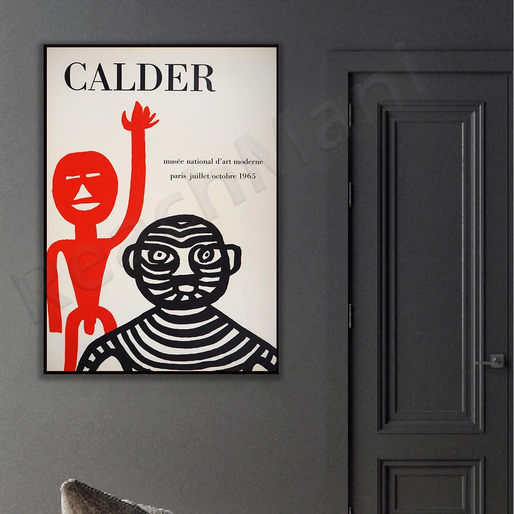 Alexander Calder, Tiger Man and Red Man, exhibition art poster wall decoration abstract print retro poster
