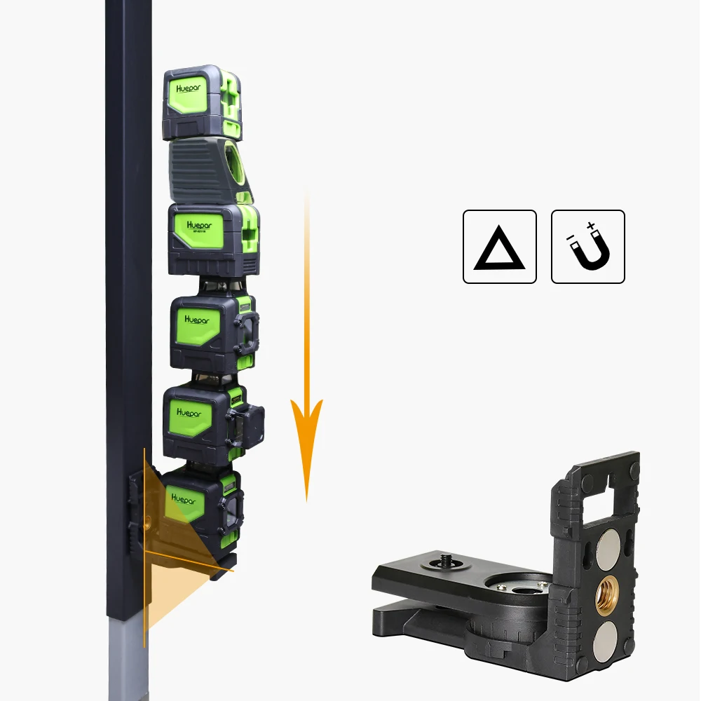 DEC TEAM L-shape Adjustable Magnetic Bracket Adapter with 1/4"and 5/8" Threaded Mount use for Laser Level