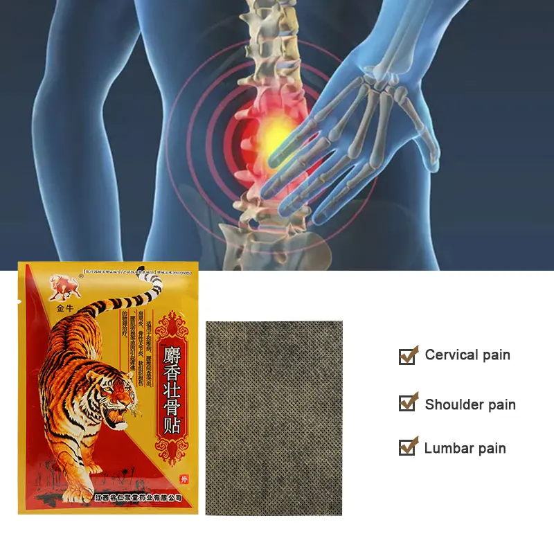 8Pcs Tiger Pain Relief Patch Back Knee Joint Lumbar Spine Ache Sticker Shoulder Muscle Soreness Bone Hyperplasia Medical Plaster