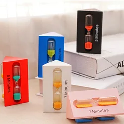 Promotional  1 set 3/5/7 Minutes Wood Frame Hourglass Sandglass Sand Clock Timer Random Color for Home Table Tea Decoration