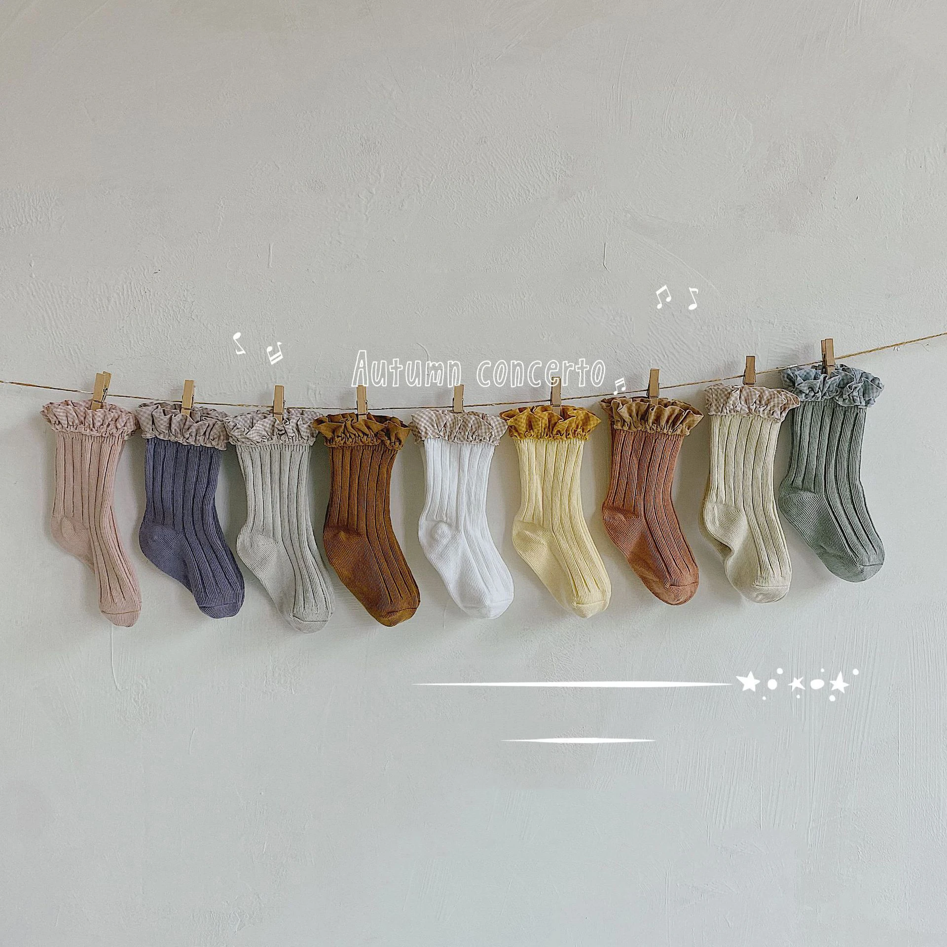 Baby Socks for Girls Children Foot Lace Hose Kids Cotton Stripe Stockings Infant Autumn Leg Warmer Princess Spanish Sock Newborn