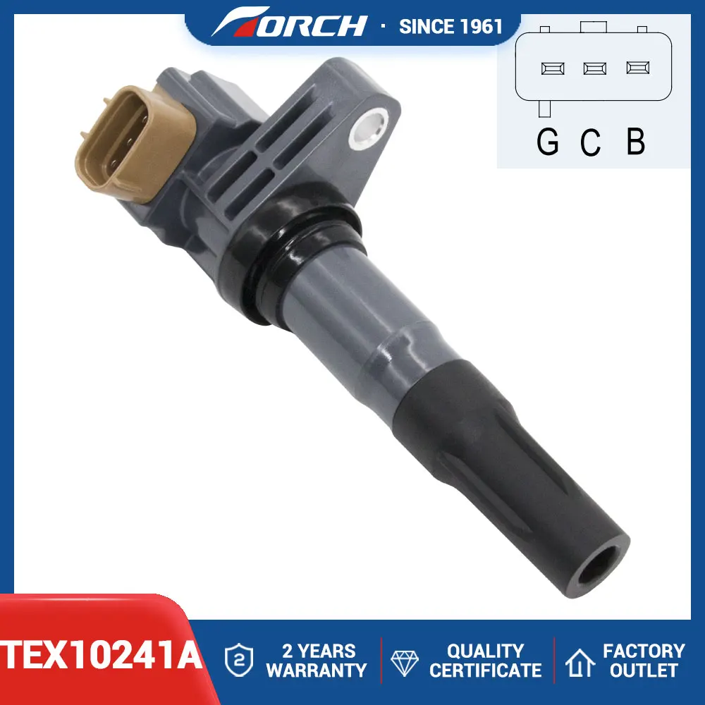 TORCH Ignition Coil OEM NO:TEX10241A/DQG12617-BM Compatible with BYD F3/F3-R/G3/L3 for FK0398 IB53705100