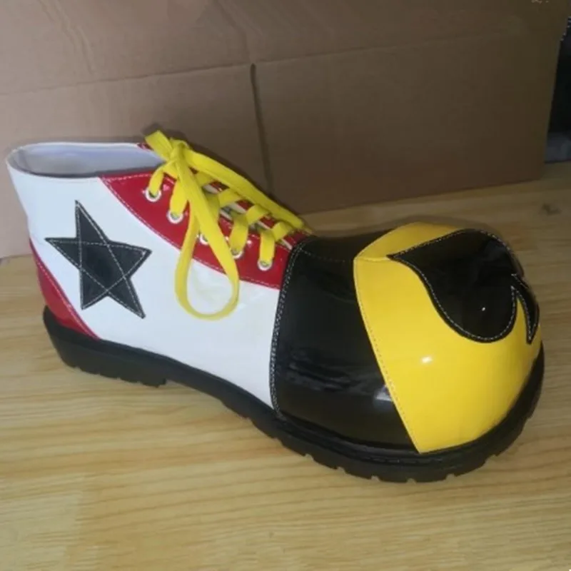 34 سنتيمتر مخصصة كبيرة تو موضة مجنون نادي مهرج الأحذية للبالغين مضحك مرحلة الأداء أحذية جوكر ارتداء كرنفال لوازم