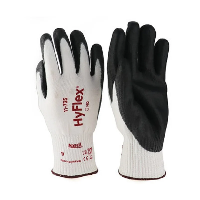 

Ansell Hyflex 11-735 (144 pairs) Cut 5 Resistant PU Palm Coated Gloves INTERCEPT™yarn lining AA007