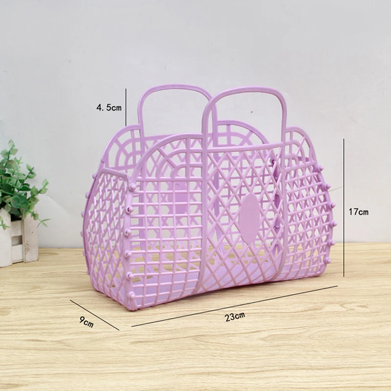 Mini Plastic Toys Storage Basket Baby Children Portable Laundry Basket Hollow Food Fruit Storage Hanging Kitchen Fruit Organizer