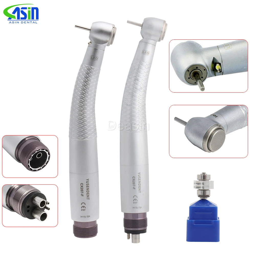 Dental led handpiece de alta velocidade auto-alimentado turbina de ar handpiece dental cartirdge CX207-F h15 sp tp 2 4 furos b2