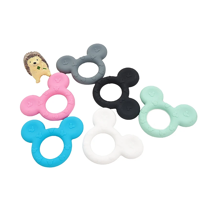 Chenkai 10PCS Silicone Teether Smoothing Cartoon Pacifier For Baby Sensory Nursing Necklace Bracelet Jewelry Accessories