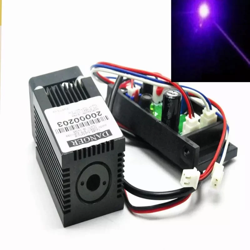 405nm 50Mw Violet Blue Focus Dot Laser Module Podium Verlichting W/Power Adapter 12V