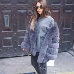 Female Winter Fur Coat Women Clothes High Quality Faux Fox Fur Overcoat  2020 New Autumn Thicken Warm Long Coats