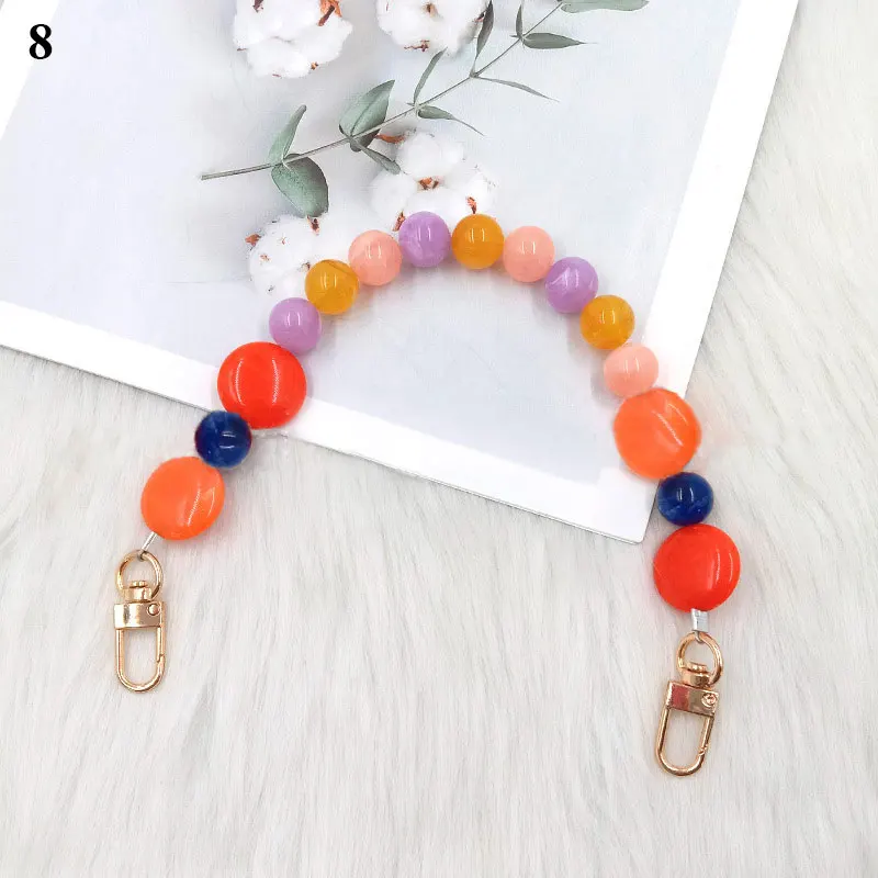 1 Buah Akrilik Warna-warni Baru Tas Tangan Tali Pegangan Manik Resin Diganti Batu Gelang Tas Dompet Sabuk DIY Tas Bagian Aksesori