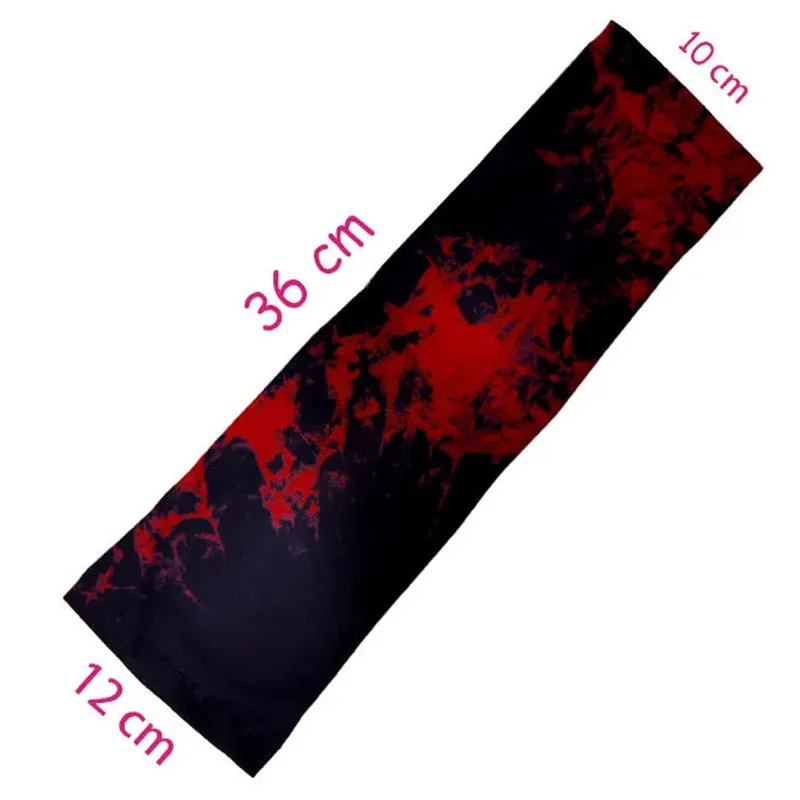 1Pair Dark Gothic Fingerless Elbow Length Gloves Harajuku Arm Warmers Ninja Street Hip-hop Mittens Women Punk Cool Tie Dye Glove