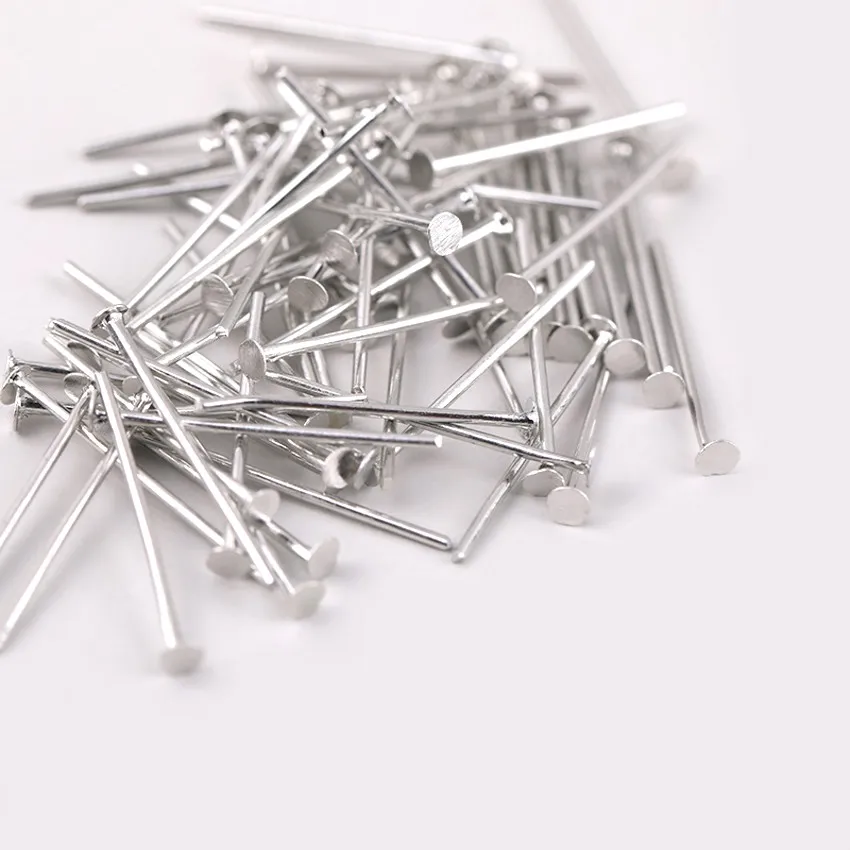 100-200pcs/bag 20-50 mm Flat Head Pins Dia 0.8mm Gold/Silver/Rhodium/bronze Head Pins For Jewelry Making Accessories