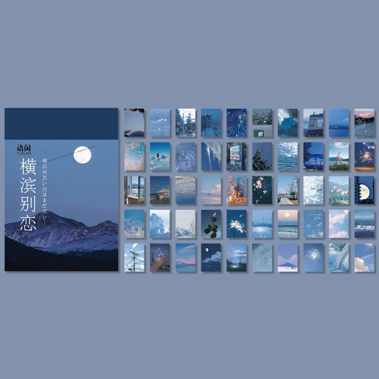 Yoofun 50 vellen natuurlijke landschappen en kunstschilderijen briefpapier stickers boek esthetisch landschap schattig scrapbooking planner journaling