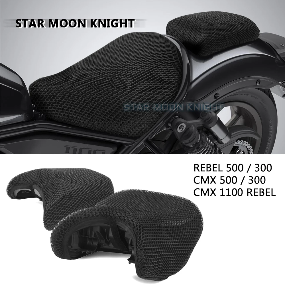 Anti-Slip 3D Mesh Fabric Seat Cover Breathable Waterproof Cushion For Honda Rebel CMX 500 300 2017-2020 CMX 1100 Rebel ​2021