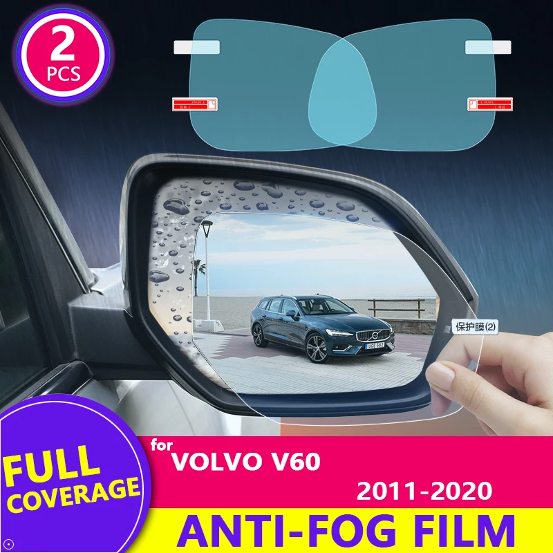 for Volvo V60 2011-2020 2017 2018 2019 Full Cover Rearview Mirror HD Film Anti-Fog Rainproof Auto Mirror Sticker Car Accessories
