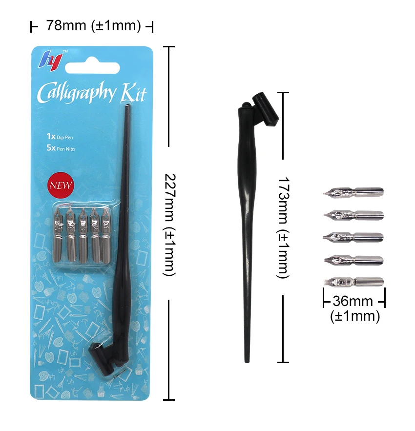 Neue Ankunft Dip Stift Manga Kalligraphie Dip Stift Halter + 6 Schreibfedern für Schriftzug Skizzieren Zeichnung Kit Brunnen Stift Schreibwaren liefert – Detail 3