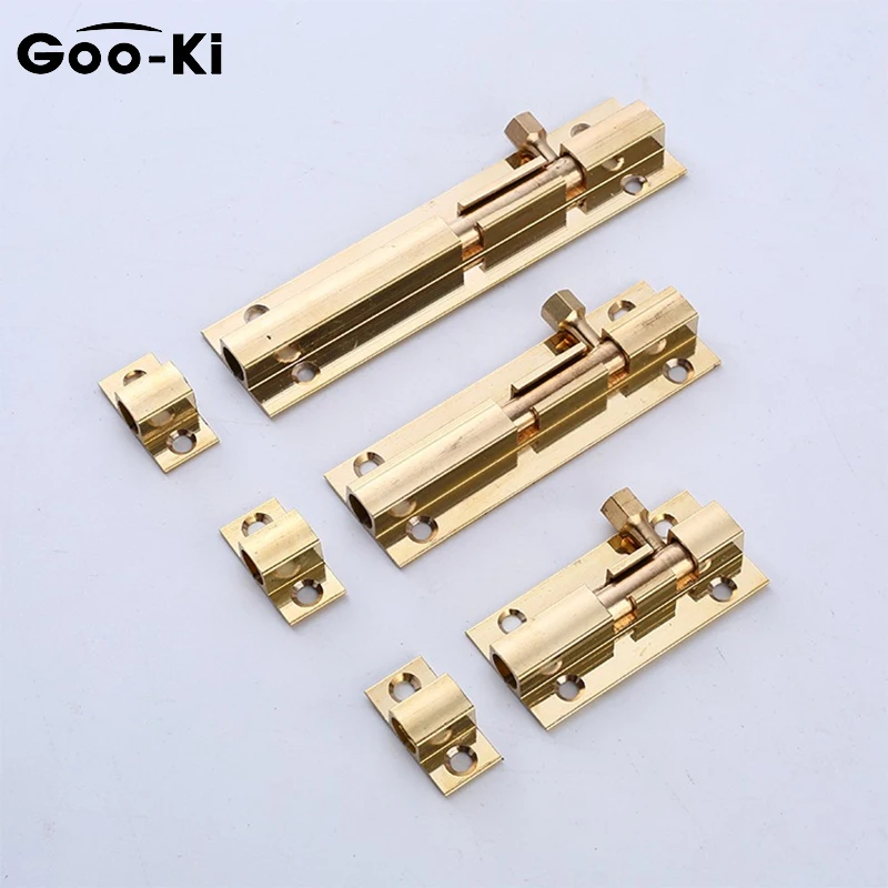 5 pcs Goo-Ki Furniture Door Bolts 2/4/6/8inch Golden Locks Sliding Door Chain Latch For Gate Security Hardware