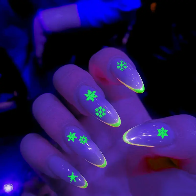 1 Sheet 2020 New Arrivals Halloween Party Luminous Adhesive Nail Stickers Halloween Luminous Nail Stickers T1593
