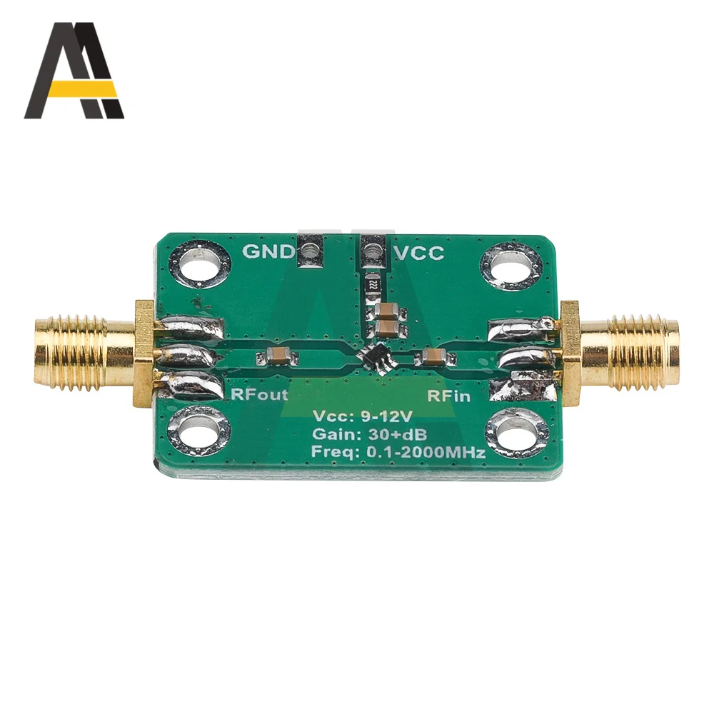 0.1-2000MHz 9-12V amplificatore a banda larga a radiofrequenza amplificatore a basso rumore RF LNA guadagno 32dB scheda di sviluppo