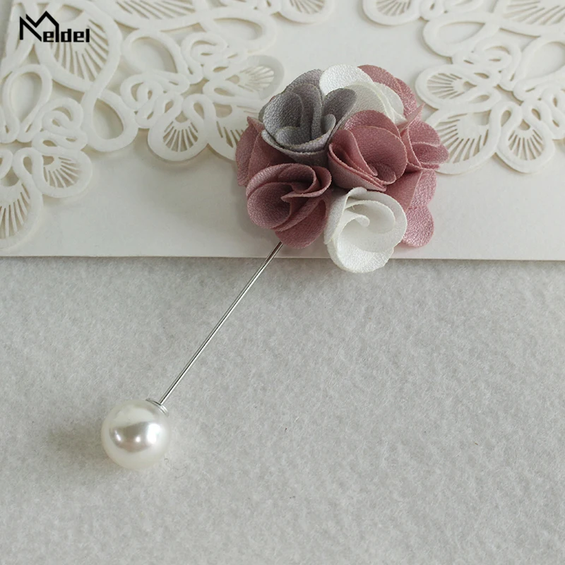 Melel broche de tecido flores, broche de teste de casamento, broche boutique de noivo, corsage, planejador de casamento, acessórios de casamento