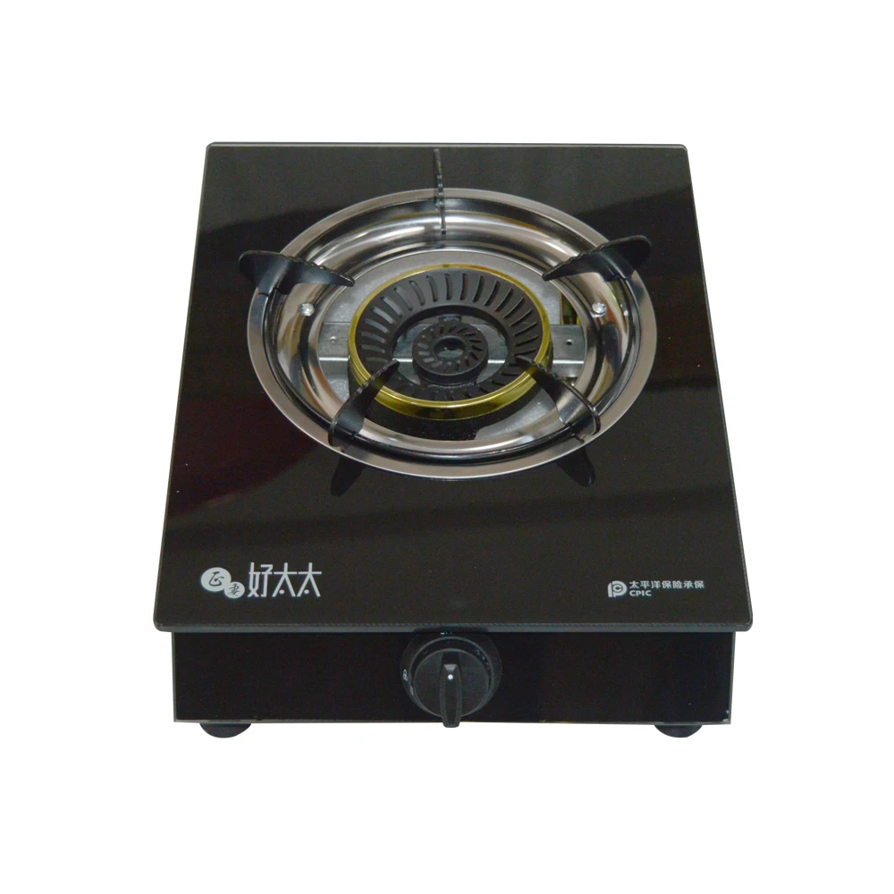 Home Liquefied Gas Stove Natural Gas Single Stove Desktop Firewood Honeycomb Stove Single Furnace Tempered Glass Panel Cooktop
