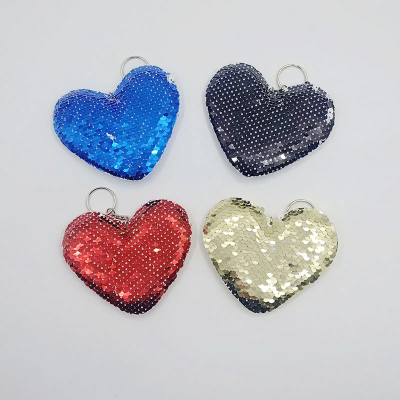 sublimation blank Magical Sequins item keys chains heat transfer printing DIY blank consumables 10pieces/lot