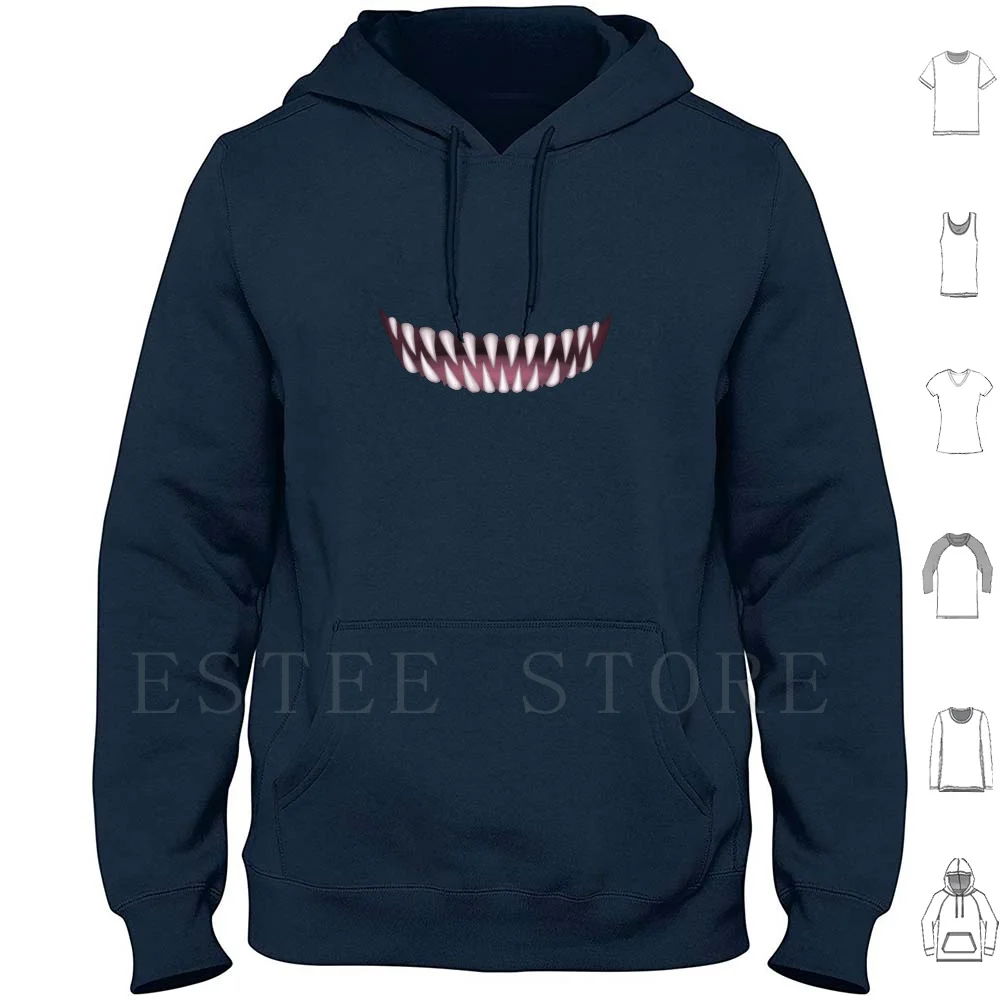 Toothy Hoodies Monster Mouth Sharp Teeth Smile Tooth Toothy Creature Creepy Dark Beast Horror Goth