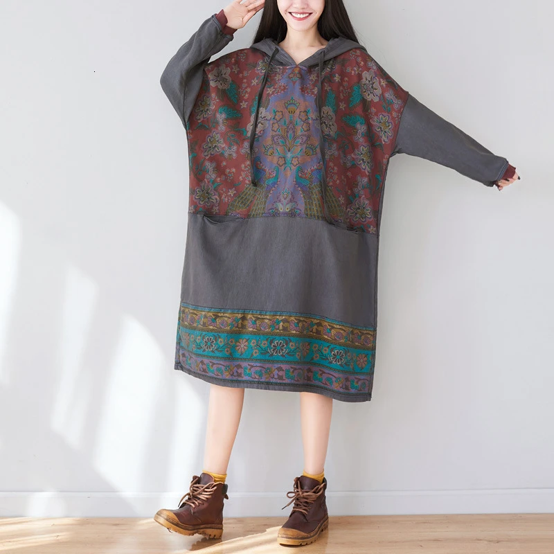 Baggy Hooded Pullovers Women Drawstring Hooded Tops Extra Loose Bat Sleeve Sweatshirt Big Size Printed Vintage Hoodies Pullover