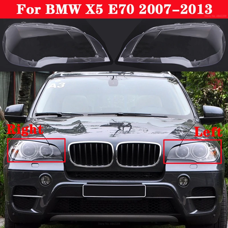 

Car Front Headlight Cover For BMW X5 E70 2007-2013 xDrive 30i/35i/40i/48i/50i/35d/40d Headlamp Lampcover glass Shell 63117288995