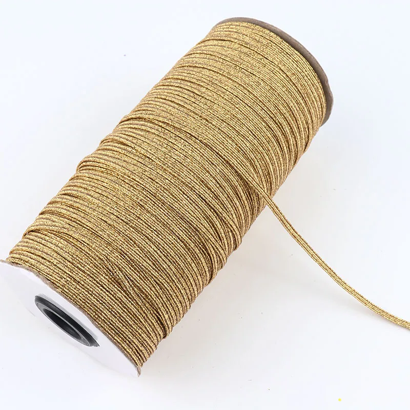 5Yards Gold Silver High-Elastic Sewing Elastic Ribbon 3mm 6mm 9mm Elastic Band Spandex Trim Sewing Garment Accessories Lace Trim