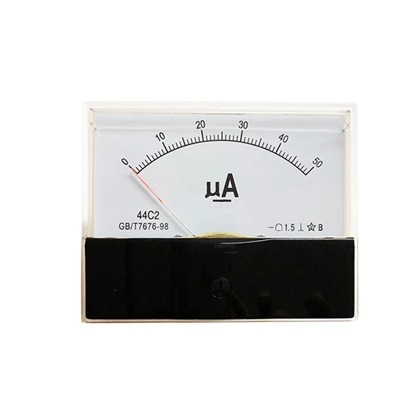 44C2-uA DC Positive And Negative Microampere Ammeter Mechanical Head 50uA 100uA 200uA 500uA 100*80mm