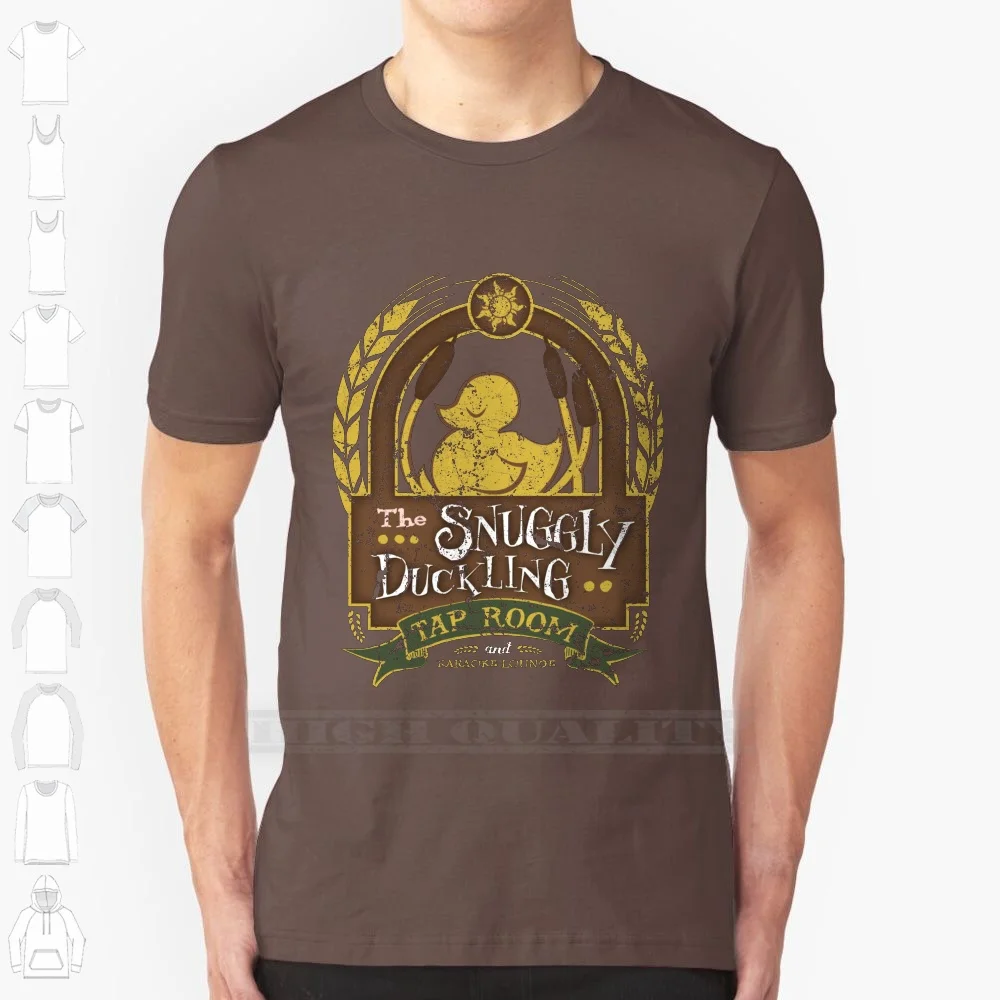 The Snuggly Duckling Tap 100% Cotton T Shirt Drink Pint Mother Gothal Tap Beer Logo Flynn Rider Flynn Ryder Tangled Pixar Bar