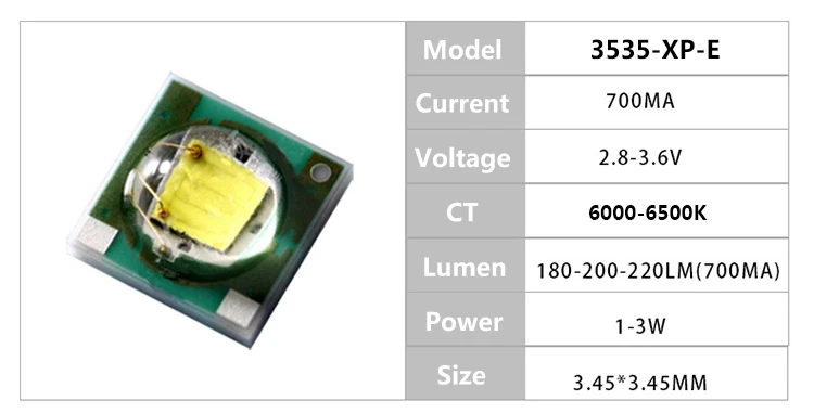 50 Stück hohe Helligkeit 3535 5050 SMD LED-Perlen 1 W 3 W 5 W 10 W 3 V warme Natur kaltweiße LED 3000 K-9500 K Leuchtdiodenlampe – Detail 4