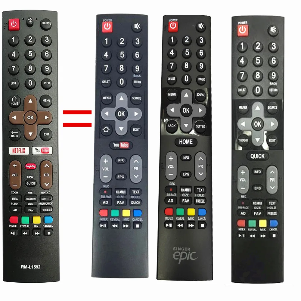 RM-L1592 Universal Remote Control for Skyworth Android Smart TV With Netflix YouTube Google Play HS-7700J NO Voice function