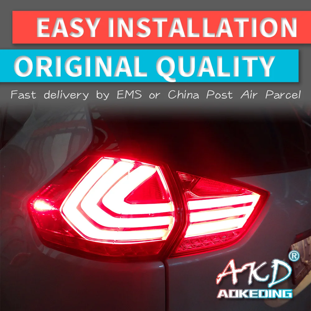 AKD tuning cars Tail lights For Nissan X-Trail XTrail X Trail 2014-2016 Taillights LED DRL Running lights Fog lights angel eyes