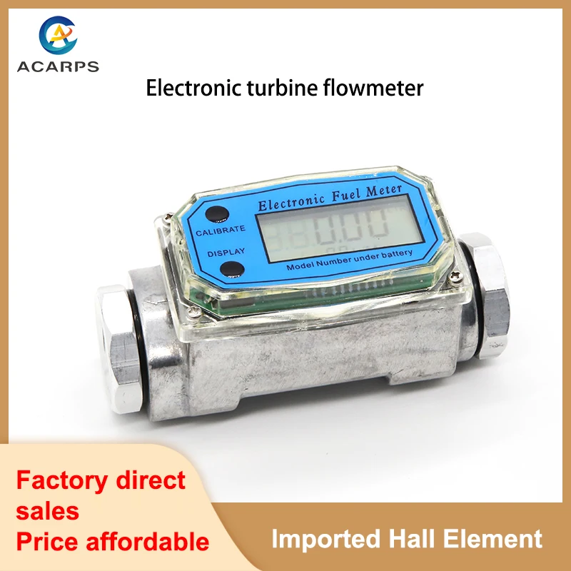 DN15-DN50 Electronic Turbine Flowmeter LED Display Electronic Fuel Meter For Measure Diesel Gasoline Kerosene DC5～18V