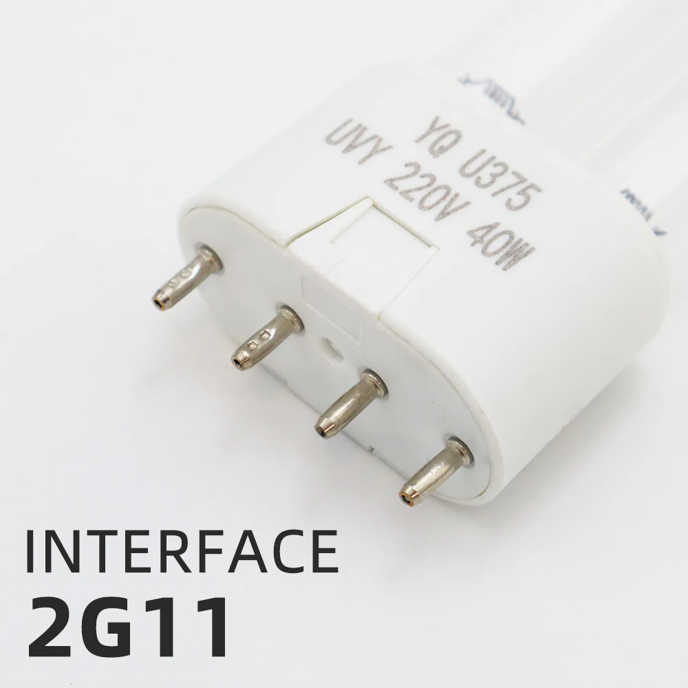 AC220V High Ozone UVC Sterilizing Lamp Tubes 38W Ultraviolet Germicidal Lamps 2G11 UV Disinfection Spare Light Tube  253.7nm
