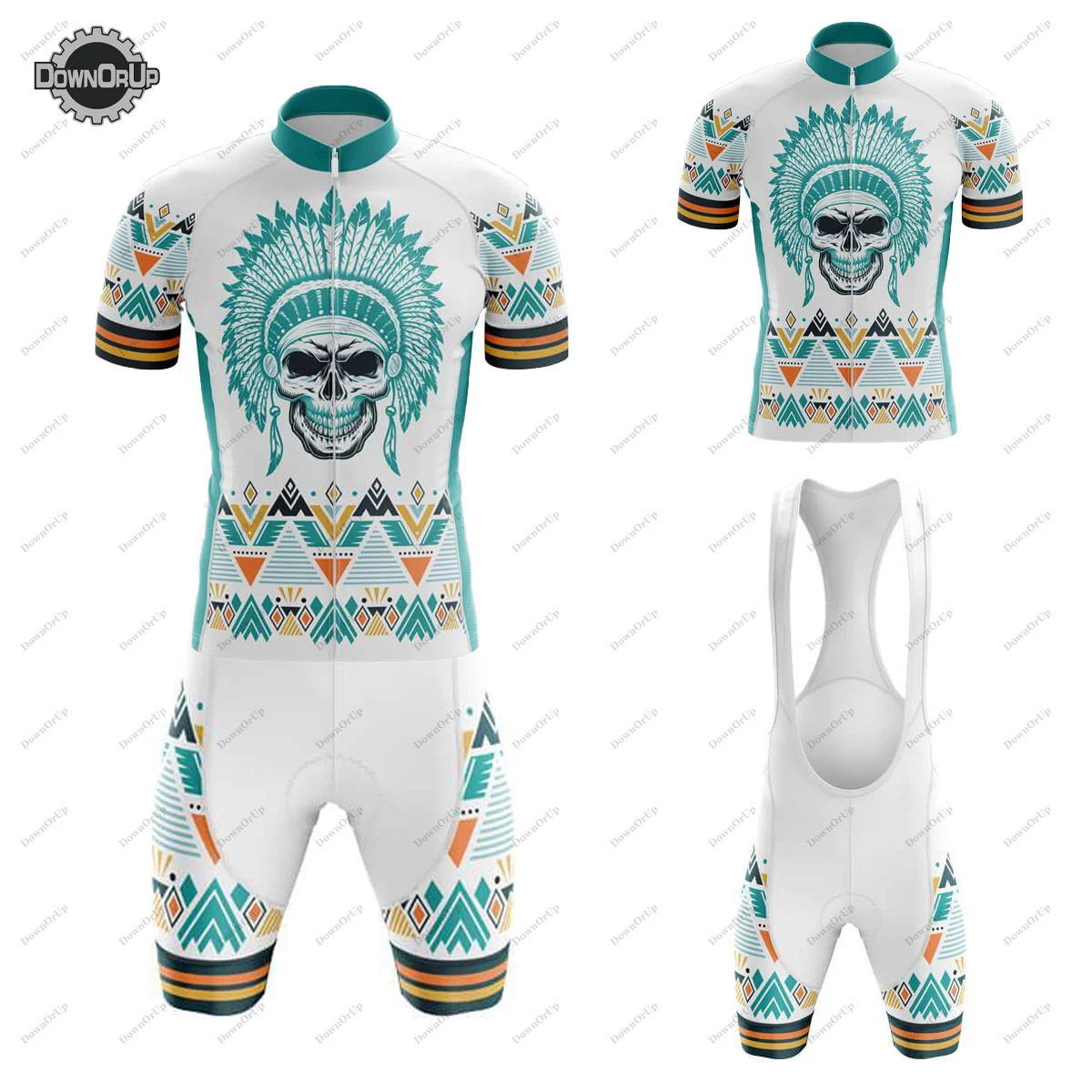 Crânio conjunto camisa de ciclismo equipe roupas ciclismo dos homens mtb bicicleta terno babador/shorts respirável gel almofada maillot hombre