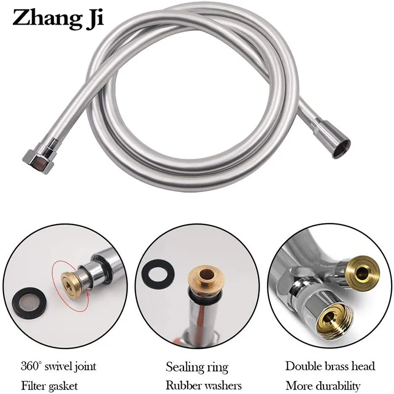 

ZhangJi ванная комната 1,5 м ПВХ душевой шланг взрывозащищенный 5 слоев утолщенный водопровод гибкие универсальные аксессуары для душа