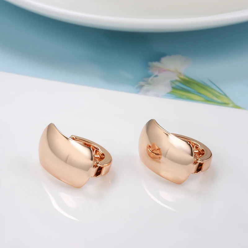 Kinel Hot Fashion Glossy Dangle Earrings 585 Rose Gold Unique Simple Geometry Earrings Women High Quality Daily Fine Jewelry image 4