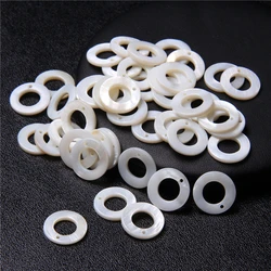 10/15/20mm White Shell Donuts Beads Mother of Pearl Spacers Beads Circle Ring Shape Shell Pendant for Jewelry Making DIY Craft