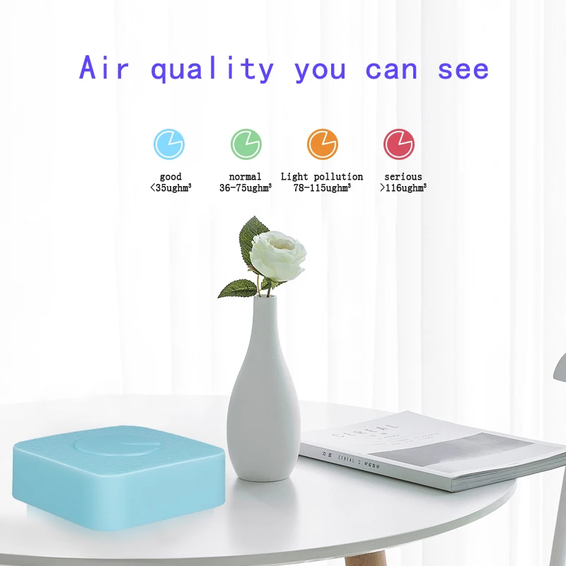 Tuya Smart WiFi PM25 Air Quality Sensor PM10 Temperature and Humidity Four-in-One Air Detector Smart Home Tuya Sensor