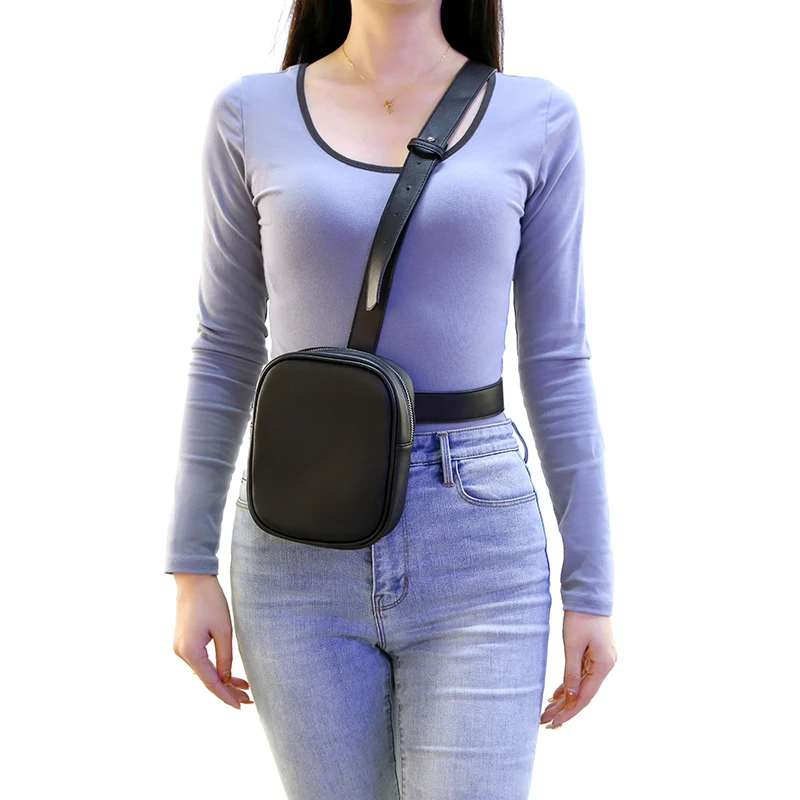 BQ New Fashion Street Wear Punk Style Motorcyle Women Girl Mini Crossbody Waist Belt Messenger Shoulder Harness Chest Bags