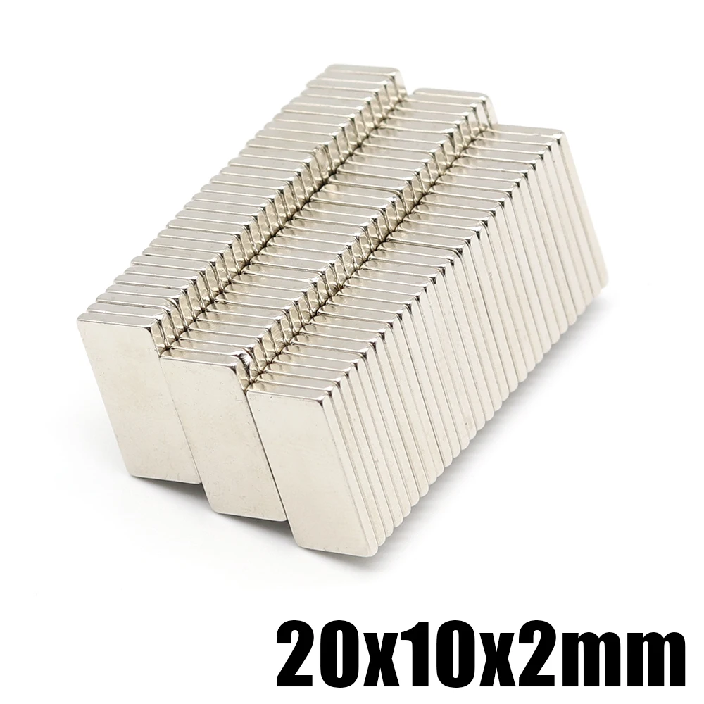 5/10/20/50Pcs 20x10x2 NdFeB 20MMX10MMX2MM Neodymium Magnet Super Powerful Block Permanent Magnetic imanes 20x10x2