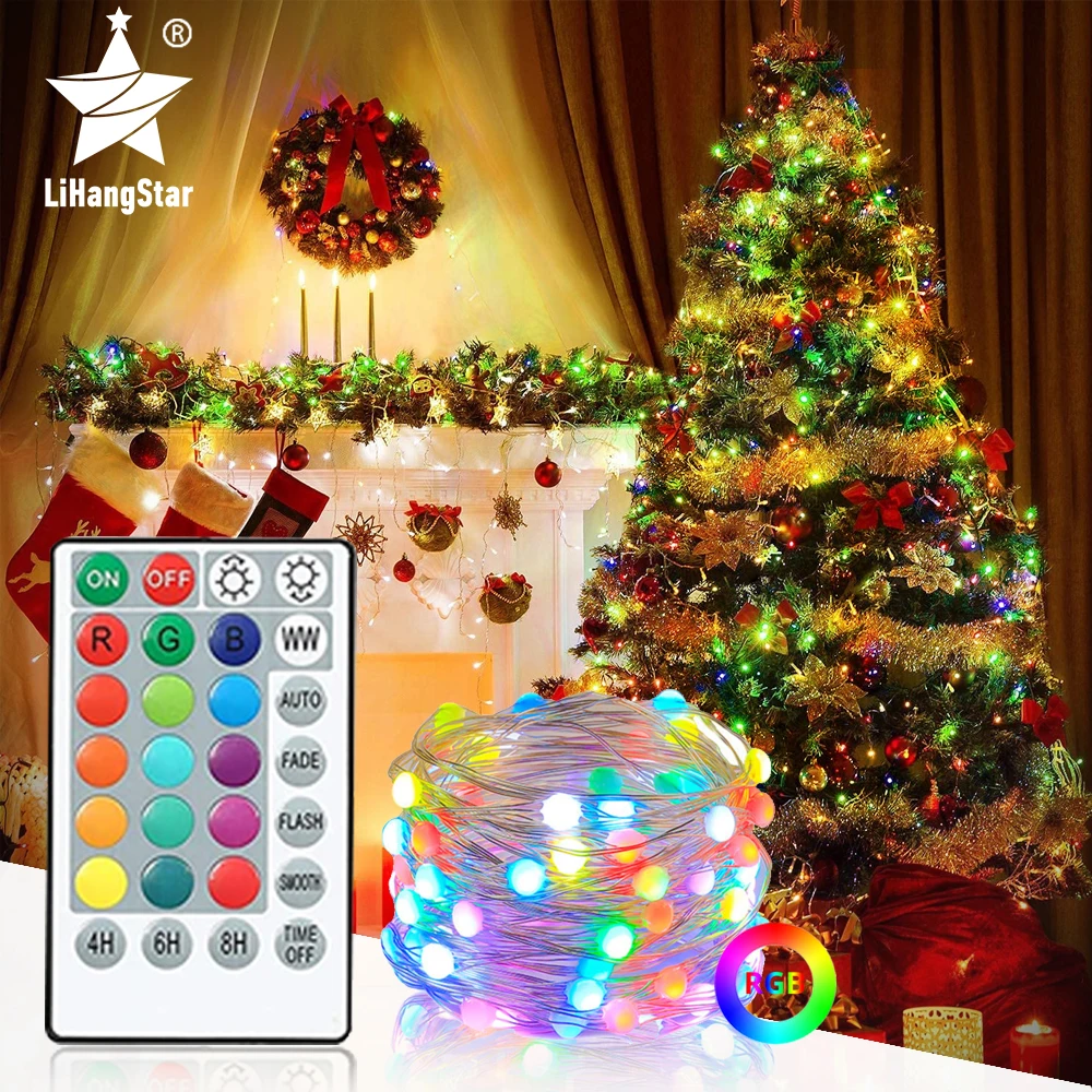 New LED Remote Control Christmas Fairy Tale Light String 200+ Mode Outdoor Waterproof Christmas Tree Decoration Holiday Lighting