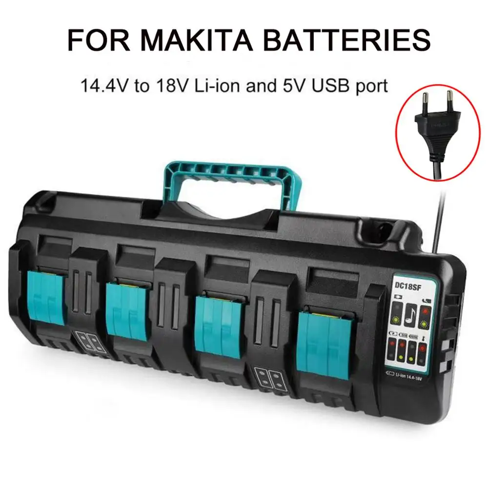 4A Double Li-Ion Battery Charger DC18RD DC18SF For Makita 14.4V 18V 20V  BL1830 BL1840 BL1850 BL1860 Bl1430