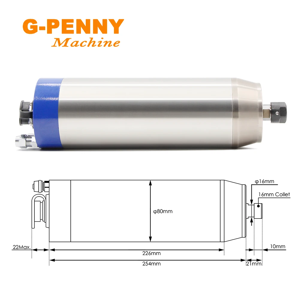 G-penny Machine Water cooled spindle 1.5KW ER16 Metal working spindle 4 pcs ceramic ball bearings Used for metal iron stainless