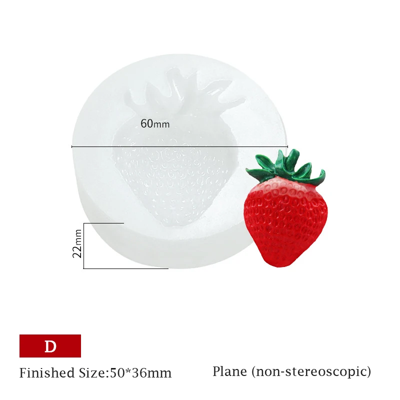 Big Strawberry Candle Mold Simulation Strawberry Candle Silicone Mold Chocolate Mold DIY Soap Molds