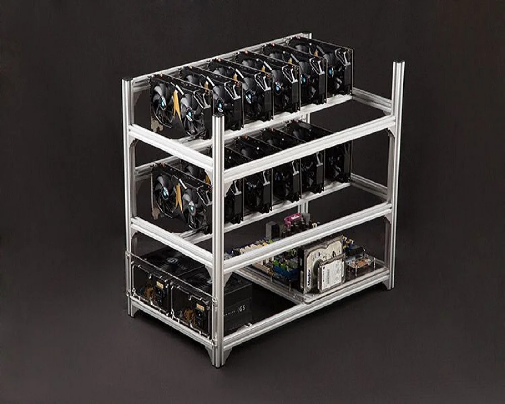 Imagem -03 - Rack de Mineração 19gpu V3c V3d Rack de Mineração com Abertura de Alumínio Empilhável Bitcon Bitcoin 16gpu